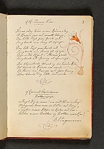En lilje, der vokser op af et løg (stiliseret). Hertil vers. Side 3 by Johan Thomas Lundbye
