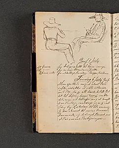 En lille pige, siddende ved en søjle i udgangen til en have by Johan Thomas Lundbye