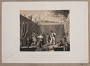 En liniedandsertroup, kort før en forestillings begyndelse by Adolph Kittendorff