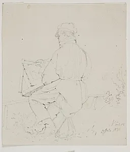 En maler, der tager studier i det fri by Jørgen Roed