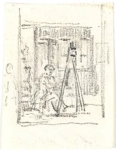 En maler ved sit staffeli by Martinus Rørbye