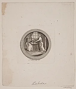 En mand der trøster sin kone, en af tre tondovingnetter by Gerhard Ludvig Lahde