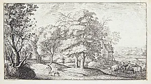 En mand med sin hund by Albert Flamen