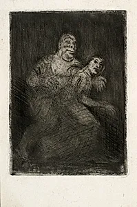 En mand overrasker en Kvinde by Oluf Hartmann