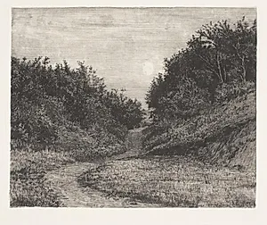 En måneskinssommeraften. Hellebæk. by Carl Bloch