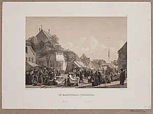 En markedsdag i Fredericia by Adolph Kittendorff