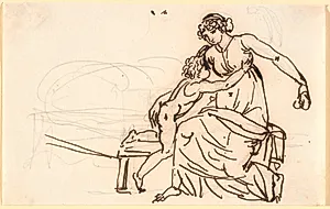 En moder leger med sit barn, der griber efter et æble by Nicolai Abildgaard