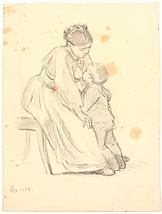 En mor giver sin 4-5 års dreng bryst by Joakim Skovgaard