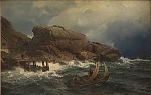 En norsk søhavn by Hans Gude