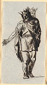 En oldnordisk (?) kongefigur, stående med krone på hovedet by Nicolai Abildgaard