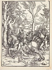 En ridder og en landskægt by Albrecht Dürer