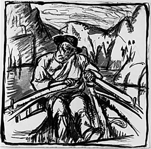 En roende fisker by Emile Othon Friesz