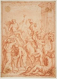 En romersk krigers triumf. Allegori til ære for Camillo Pamphili by Alessandro Algardi