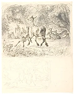 En rudel hjorte by Lorenz Frølich