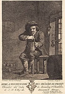En siddende bonde by J.F. Clemens