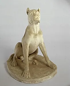 En siddende buldog. Den tyske maler William Bottomleys hund. by J.A. Jerichau (I)