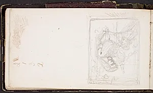 En siddende kvinde med et barn i en loggia by L.A. Schou