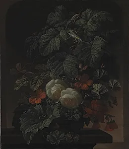 En skål med blomster by Elias van den Broeck