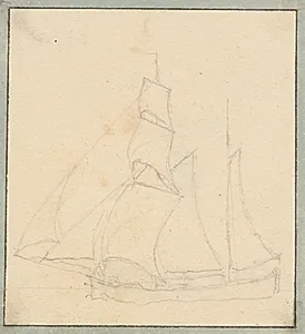 En Skonnert under sejl. by C.W. Eckersberg