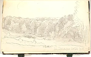 En skov set fra en bakke by P.C. Skovgaard