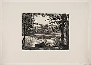 En skovsø ved Hellebæk by Carl Bloch