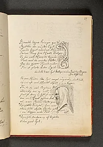 En slange der er snoet som et vikingeornament. Mandsprofil samt vers. Side 29 by Johan Thomas Lundbye