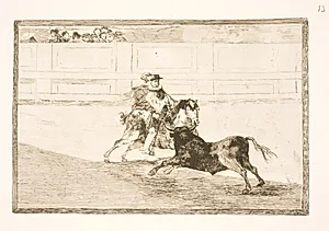 En spansk rytter i arenaen knækker små spyd uden assistance fra sekundanterne by Francisco de Goya