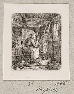 En spindende bondekone by Johannes Wilhelm Zillen