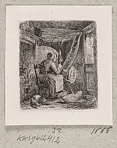 En spindende bondekone by Johannes Wilhelm Zillen