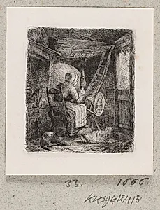 En spindende bondekone by Johannes Wilhelm Zillen
