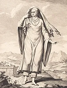 En stående arabisk kvinde by J.F. Clemens