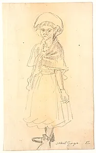 En stående pige. Georgia Skovgaard (?) by Joakim Skovgaard