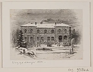 En større villa ved vintertid
