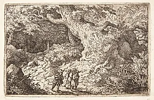 En tæt skov by Allaert van Everdingen