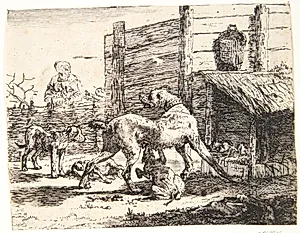 En tæve med hvalpe by Paulus van Hillegaert (II)