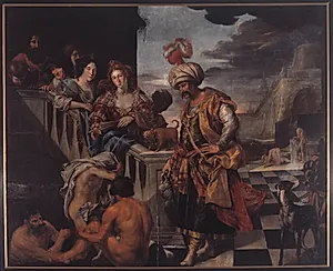 En tyrk med følge. Badning i en orientalsk havn by Isaacsz., Pieter