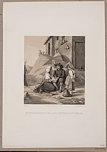 En ung Abate høres i sin lectie af søsteren by Adolph Kittendorff