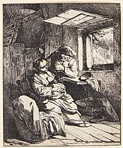 En ung mor med sit barn by Cornelis Pietersz Bega