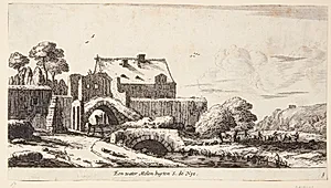 En vandmølle nær Saint Denis by Reinier Zeeman