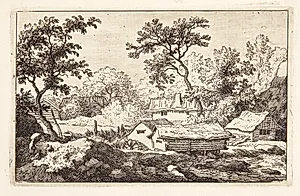 En vandmølle ved et vandfald by Allaert van Everdingen