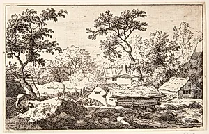 En vandmølle ved et vandfald by Allaert van Everdingen