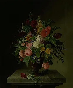 En vase med blomster by Hanne Hellesen