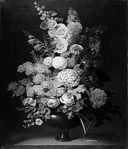 En vase med blomster