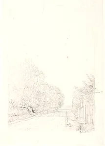 En vej mellem haver og huse by Dankvart Dreyer