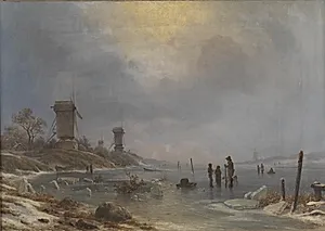 En vinterdag ved Elben by Georg Emil Libert