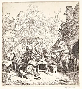 En violinspiller by Cornelis Dusart