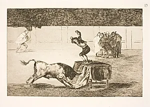 Endnu en vanvittig handling (af Martincho) i den samme arena (i Saragossa) by Francisco de Goya