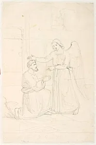 Engel befrier den fængslede Petrus by Dankvart Dreyer