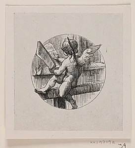 Engel bladende i en bog by Waldemar Bøhme