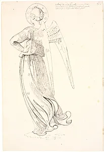 Engel set fra ryggen - efter Fra Angelico by Johan Thomas Lundbye
